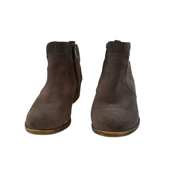 LUCKY BRAND - WOMENS DARK GRAY ANKLE SUEDE LOW HEEL BOOTS SIZE 8 - Picture 2 of 5